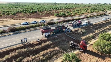 Şanlıurfa’da kurbanlık boğaları taşıyan tır ile traktör çarpıştı
