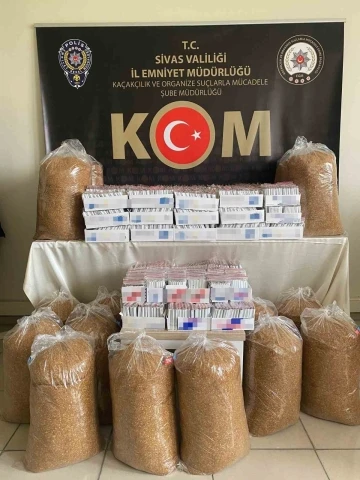 Sivas’ta 102 kilogram kaçak tütün ele geçirildi
