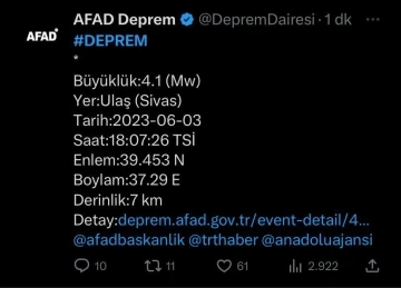 Sivas’ta korkutan deprem
