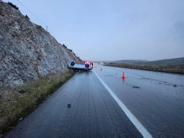 Takla atan araçta 1’ i bebek 3 kişi yaralandı