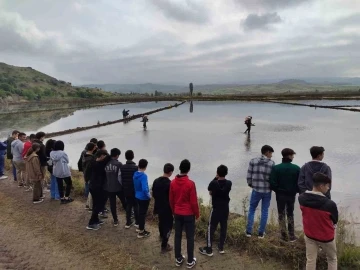 Tarım öğrencileri çeltik ekimini gözlemledi
