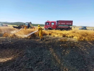 Tarla’da çay keyfi yapayım derken 20 dönüm araziyi yaktı