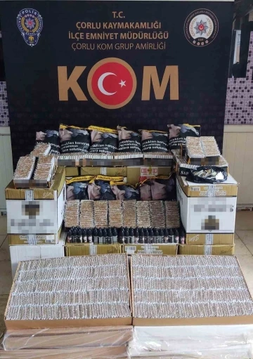 Tekirdağ’da 130 bin adet makaron ve 17 kilo kaçak tütün ele geçirildi
