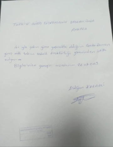 TGF’den Erdoğan Karaali açıklaması
