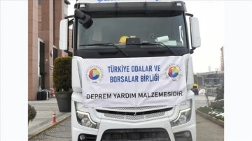 TOBB deprem bölgesine 392 tır ile yardım malzemesi ulaştırdı