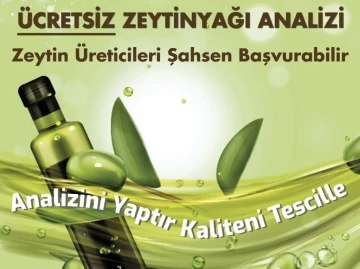 Ücretsiz zeytinyağı analizi başvuruları başladı
