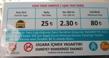 Uşak’ta taksi ücretlerine zam
