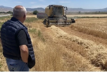 Üzümüyle ünlü Manisa’nın Alaşehir ilçesinde arpa hasadı başladı
