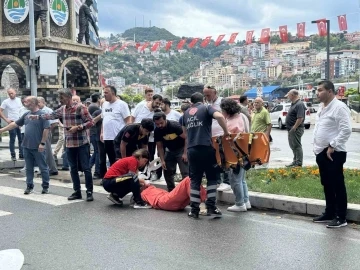 Yaya geçidinden geçene kadına otomobil çarptı
