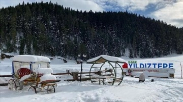 Yıldıztepe Kayak Merkezi'nde kar kalınlığı 45 santimetreye ulaştı